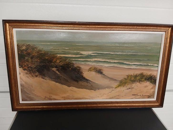 Schilderij Callaert Jacques zeezicht,duinen te Middelkerke, Antiek en Kunst, Kunst | Schilderijen | Klassiek, Ophalen