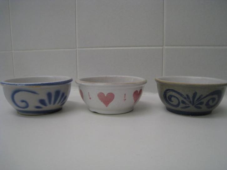 Vuurvaste potjes, 3 stuks, diam 10,5cm, Huis en Inrichting, Keuken | Servies, Ophalen