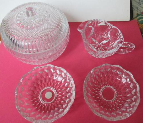 Melk kannetje , 2 potjes en suikerpot of bobonière, vintage, Antiek en Kunst, Curiosa en Brocante, Ophalen of Verzenden