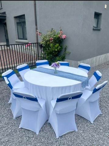 LOCATION : Ensemble tables/chaises à louer + housses/nappes, Enlèvement ou Envoi, Neuf