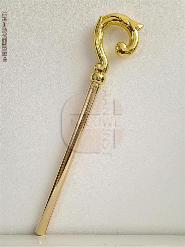 Decoratieve Sinterklaas staf - 55cm, goudkleurig, Diversen, Sinterklaas, Verzenden