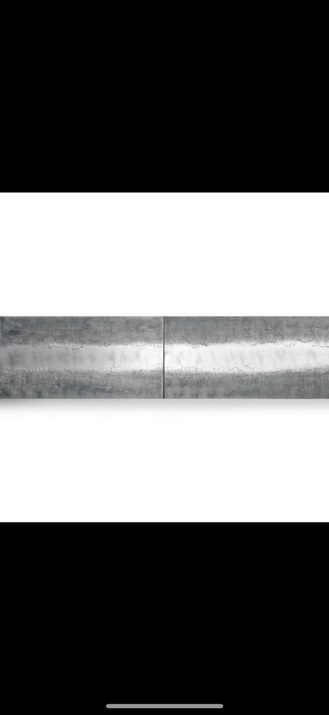 Ksavera — „Silver Abstract A754” —, Antiek en Kunst, Kunst | Schilderijen | Modern, Ophalen of Verzenden