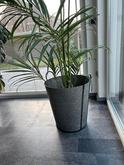 IJzeren gegalvaniseerde grote sierpot Intratuin, Tuin en Terras, Bloempotten, Zo goed als nieuw, Ophalen