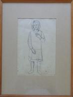 ALBERT VAN DYCK / STAANDE MEISJE / ORIGINEEL / 58x43cm KADER, Ophalen of Verzenden