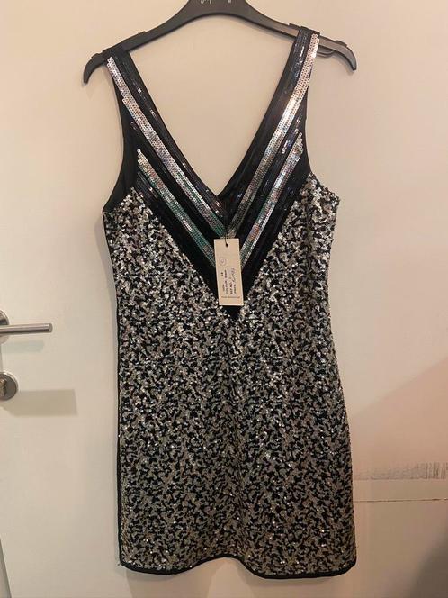 Dexters kleed zilver pailletten Maat 34, Kleding | Dames, Jurken, Zo goed als nieuw, Maat 34 (XS) of kleiner, Zwart, Boven de knie