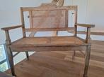 Mooi houten bankje met gevlochten zitting, Ophalen