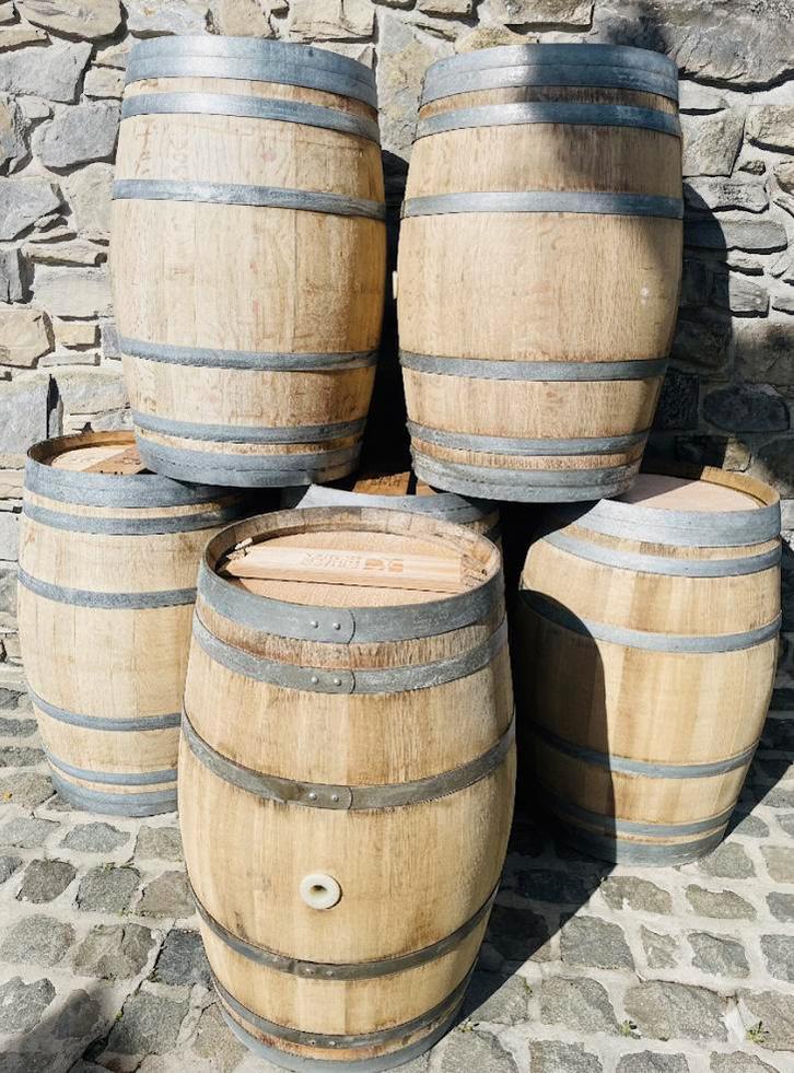 Houten vaten van 225 liter (eikenhout). Uitstekende conditie, Tuin en Terras, Tuinmeubel-accessoires, Zo goed als nieuw, Ophalen of Verzenden