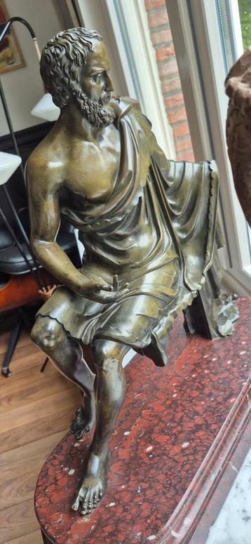 Grand tour brons empire 1820 socrates 50kg mega beeld marmer beschikbaar voor biedingen