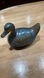 Canard en étain décor laiton, Antiek en Kunst, Antiek | Brons en Koper, Ophalen of Verzenden