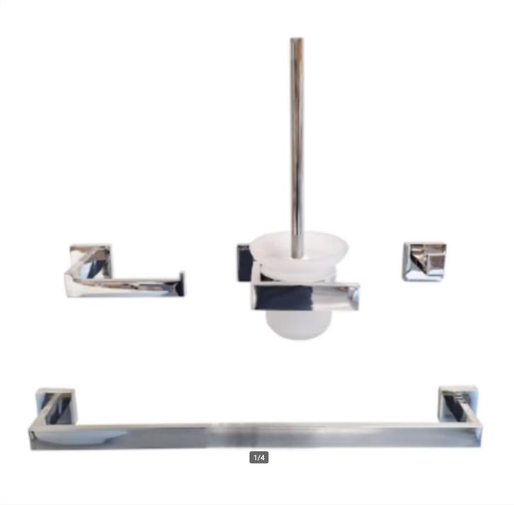 UITVERKOOP! Handdoekrek + Toiletrolhouder, Chroom, Koplar, Huis en Inrichting, Woonaccessoires | Overige, Nieuw, Ophalen of Verzenden