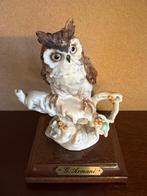Sculpture hibou en porcelaine italienne signée G. Armani, Enlèvement ou Envoi