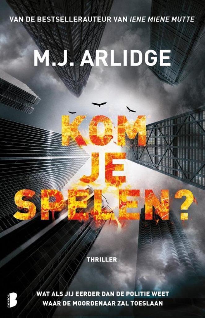 Te Koop Boek KOM JE SPELEN M.J.Arlidge, Boeken, Thrillers, Zo goed als nieuw, Europa overig, Ophalen of Verzenden