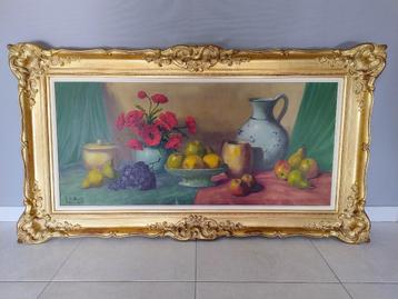 Groot schilderij, kader barok beschikbaar voor biedingen