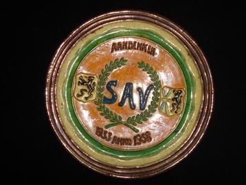 VLAAMSE LEEUW oud Vlaams aardewerk sierbord poterie flamande