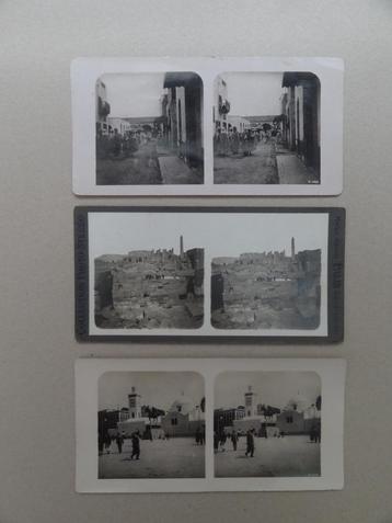 3 stereo fotos Biskra rue des bazars, Alger moskee,  beschikbaar voor biedingen