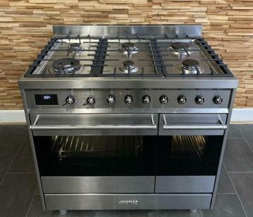 🔥Luxe fornuis smeg 90 cm rvs 6 pits 2 ovens