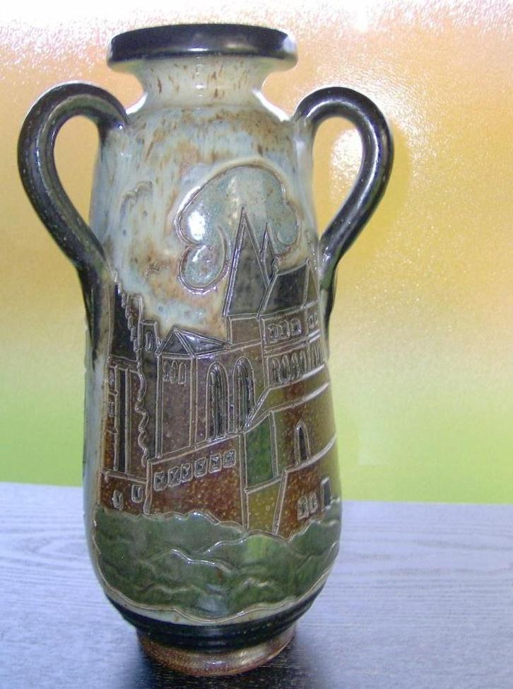 Belgisch aardewerken vaas - Gemerkt Guerin, Antiek en Kunst, Antiek | Vazen, Ophalen