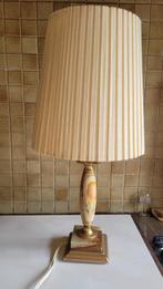 Lampe de table vintage en onyx et laiton, Ophalen, Gebruikt, Overige materialen, 50 tot 75 cm