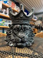 Leeuwenkop  Zilver - 32cm - Bloempot, Neuf, Enlèvement ou Envoi, Moins de 25 cm, Synthétique