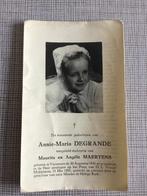 Kind A.Degrande Varsenare 1941 +1951 ( A.Maertens), Verzamelen, Bidprentjes en Rouwkaarten, Verzenden