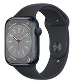 Apple Watch Series 8 Midnight Aluminium 45mm, Neuf, Étanche, Avancer d'un pas, Gris