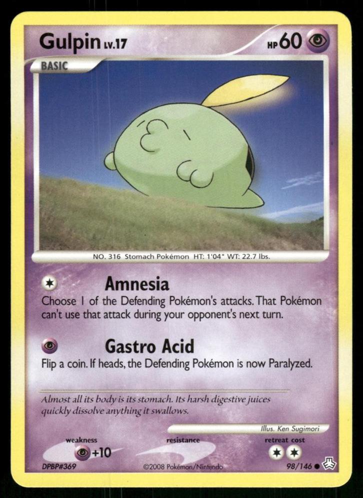 Gulpin 98/146 - Legends Awakened, Hobby en Vrije tijd, Verzamelkaartspellen | Pokémon, Gebruikt, Verzenden