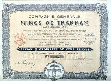 Compagnie Mines de Thakhek 1928