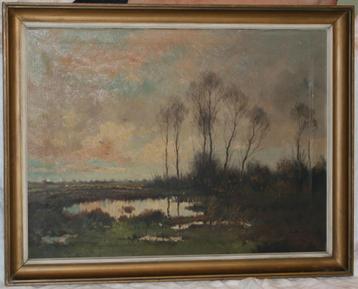Cor van Reken (1879-1959) Landschap olie op doek, Enlèvement ou Envoi