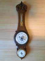 Antieke houten barometer met hygrometer en thermometer, Antiek en Kunst, Ophalen of Verzenden