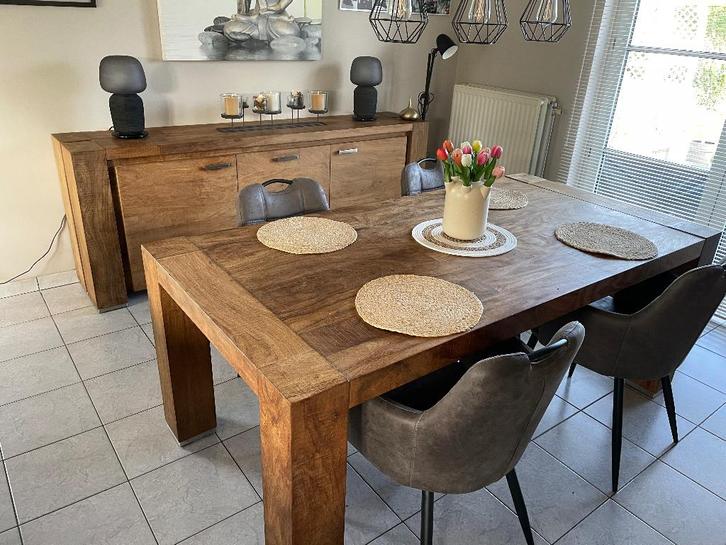 Henders &Hazel eetplaats te koop, Maison & Meubles, Salles à manger complètes, Comme neuf, 4 à 6 chaises, Enlèvement