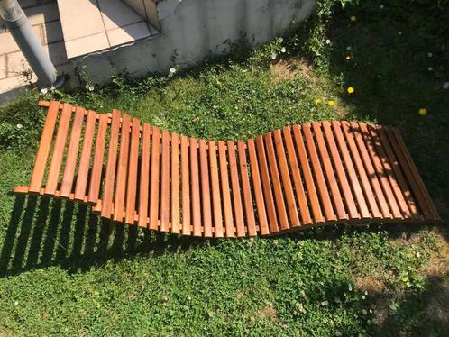 Transat en teck, Tuin en Terras, Ligbedden, Zo goed als nieuw, Teakhout, Inklapbaar, Verrijdbaar, Ophalen