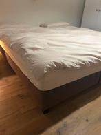 Boxspring Kreamat 180x200 stof bruin kleur, Ophalen, Zo goed als nieuw, Bruin