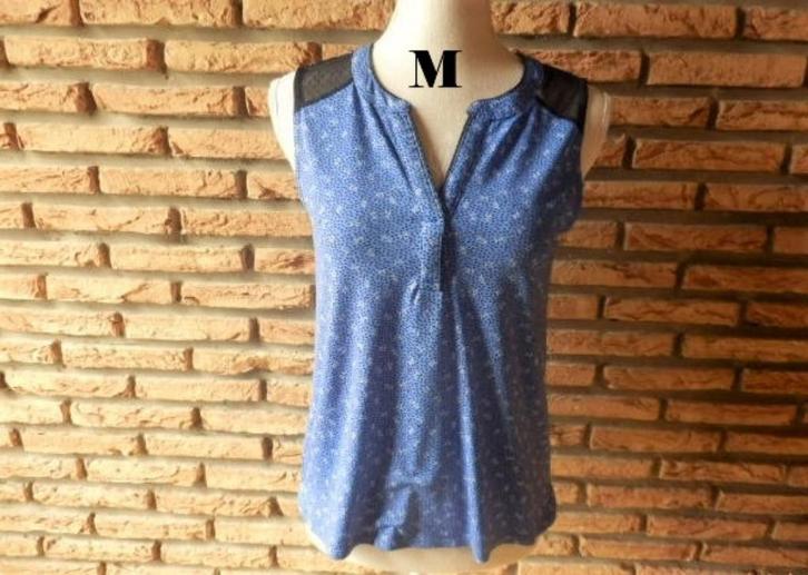 (90) - blouse femme t.38 bleue - cache cache -, Kleding | Dames, Blouses en Tunieken, Zo goed als nieuw, Maat 38/40 (M), Blauw
