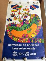 Oude affiche van de Brusselse kermis 1975, Ophalen of Verzenden, Zo goed als nieuw
