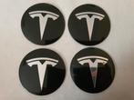 Tesla wieldoppen stickers zwart 》4 x 56 mm, Ophalen of Verzenden