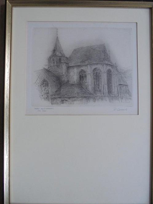 Raf Coorevits   Ets  Kerk  Zwijndrecht, Antiek en Kunst, Kunst | Etsen en Gravures, Verzenden