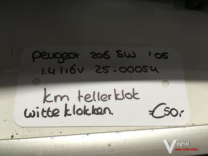 Peugeot 206 Sw 1.4 16v 2005 2500054   Km Tellerklok    96566, Auto-onderdelen, Dashboard en Schakelaars, Gebruikt, Ophalen of Verzenden