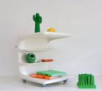 White Space Age Bar/Magazine Trolley by Peter Ghyczy, 70s, Ophalen, Gebruikt, Hout