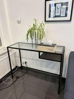 VITTSJÖ tafel zwart/glas, Huis en Inrichting, Gebruikt, Bureau