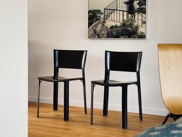 Set van 2 Fasem S91 stoelen 1996 tuigleer beschikbaar voor biedingen