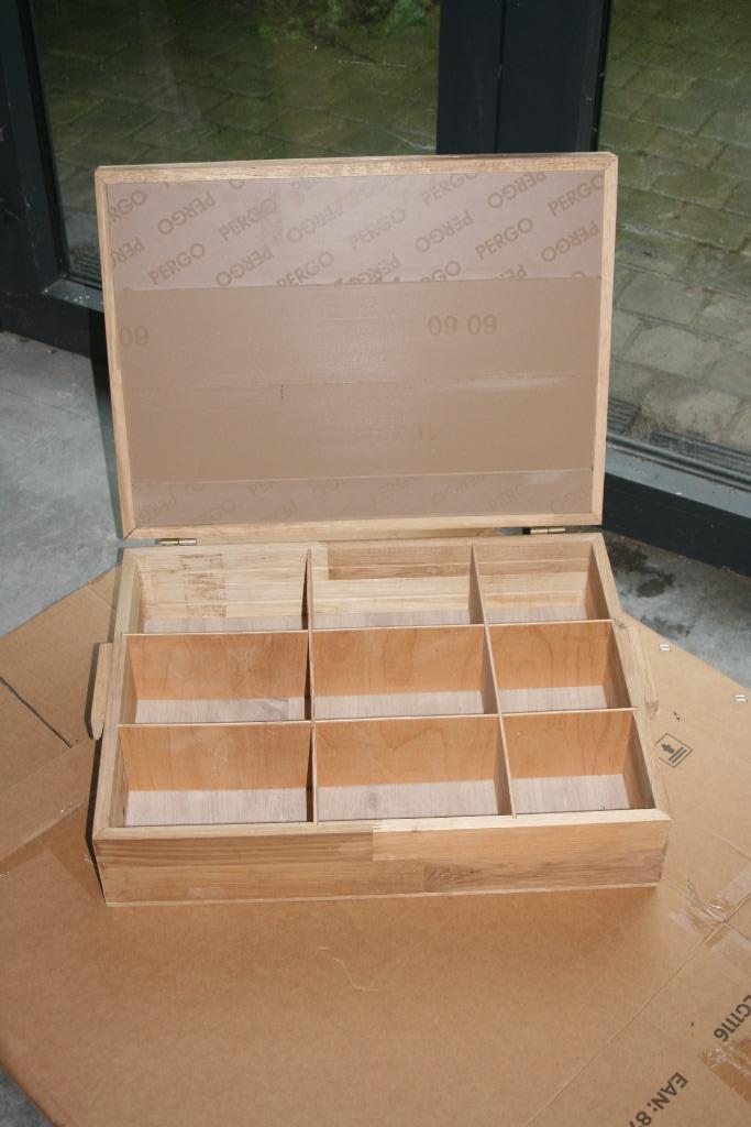 etalage kistje voor juwelen hebbedingetjes voeding..., Huis en Inrichting, Woonaccessoires | Kisten, Zo goed als nieuw, Ophalen of Verzenden