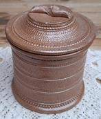 Franse versierde brocante gres pot met tak, Ophalen of Verzenden