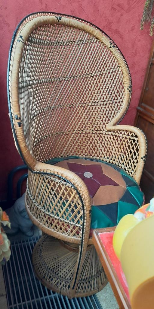 Emmanuelle rotan stoel — Conditie als nieuw — Doe een bod, Huis en Inrichting, Stoelen, Zo goed als nieuw, Eén, Riet of Rotan
