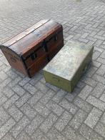 Mooie oude hutkoffer,em mooie oude ijzeren kist, Huis en Inrichting, Ophalen, Gebruikt