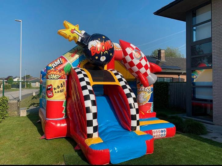 Springkasteel comic te koop Nieuw !!, Kinderen en Baby's, Speelgoed | Buiten | Springkussens, Nieuw, Ophalen