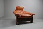 Vintage tripod lounge chair in leather, rattan and oak, Ophalen