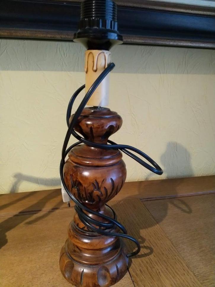 voet voor een lampenkap in hout hoogte 30x10cm fitting E27, Huis en Inrichting, Lampen | Lampenkappen, Zo goed als nieuw, 25 tot 50 cm
