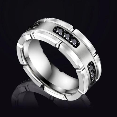 Trouwringen wolfraam - Julian, Handtassen en Accessoires, Ringen, Nieuw, Dame of Heer, Zilver, Overige materialen, Met edelsteen