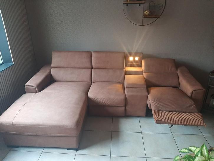 zithoek leder, Huis en Inrichting, Zetels | Complete zithoeken, Nieuw, Ophalen