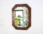 Grote rechthoekige houten geslepen Art Deco octagon spiegel, Antiek en Kunst, Antiek | Spiegels, Ophalen, Rechthoekig